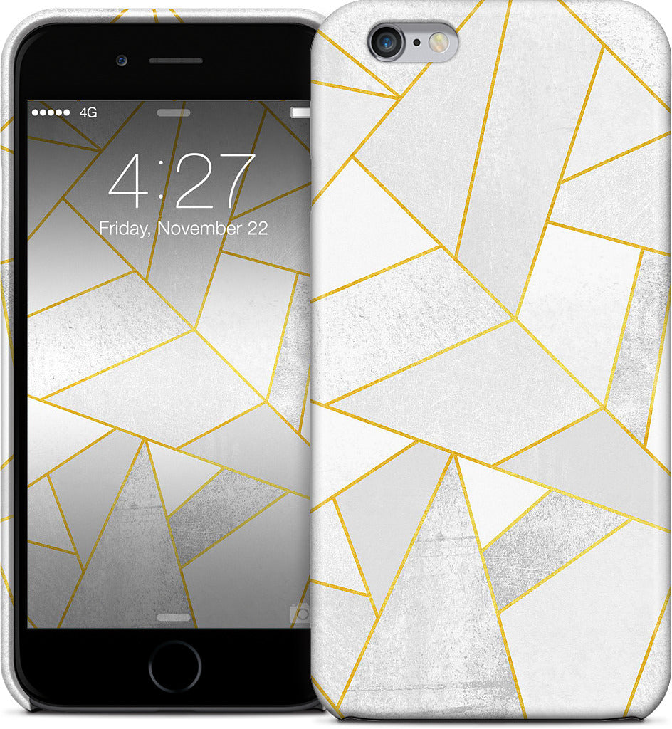 White Stone / Golden Lines iPhone Case