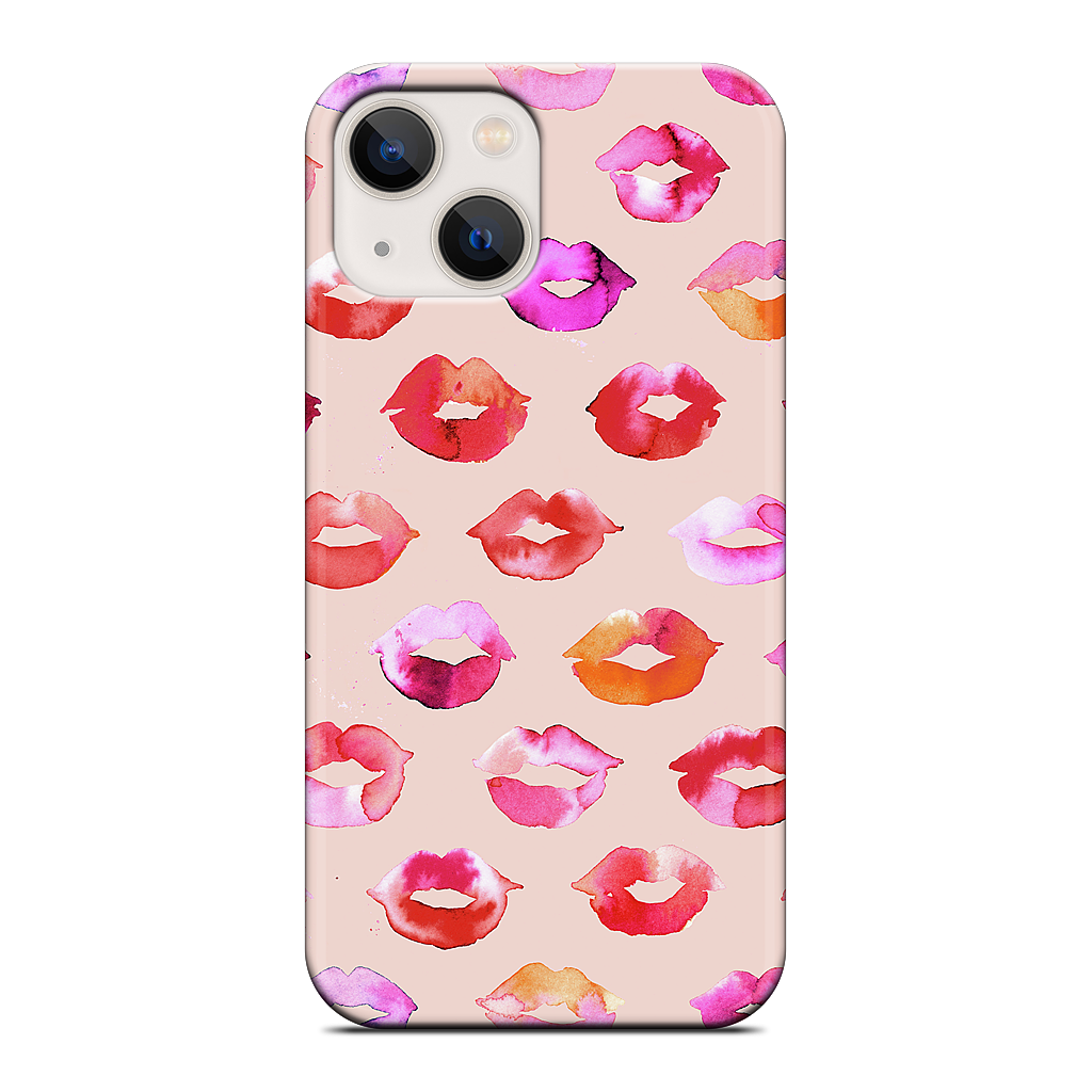 Sweet Coral Pink Lips iPhone Case