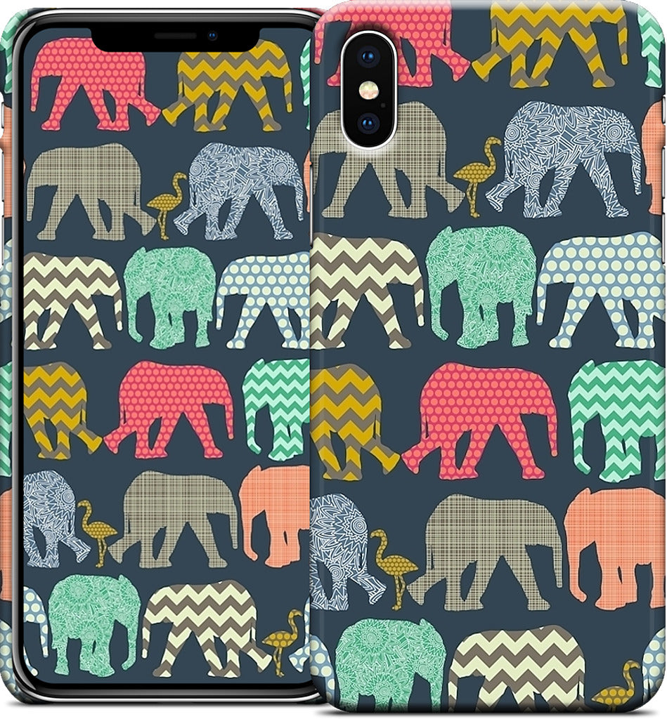 baby elephants and flamingos iPhone Case
