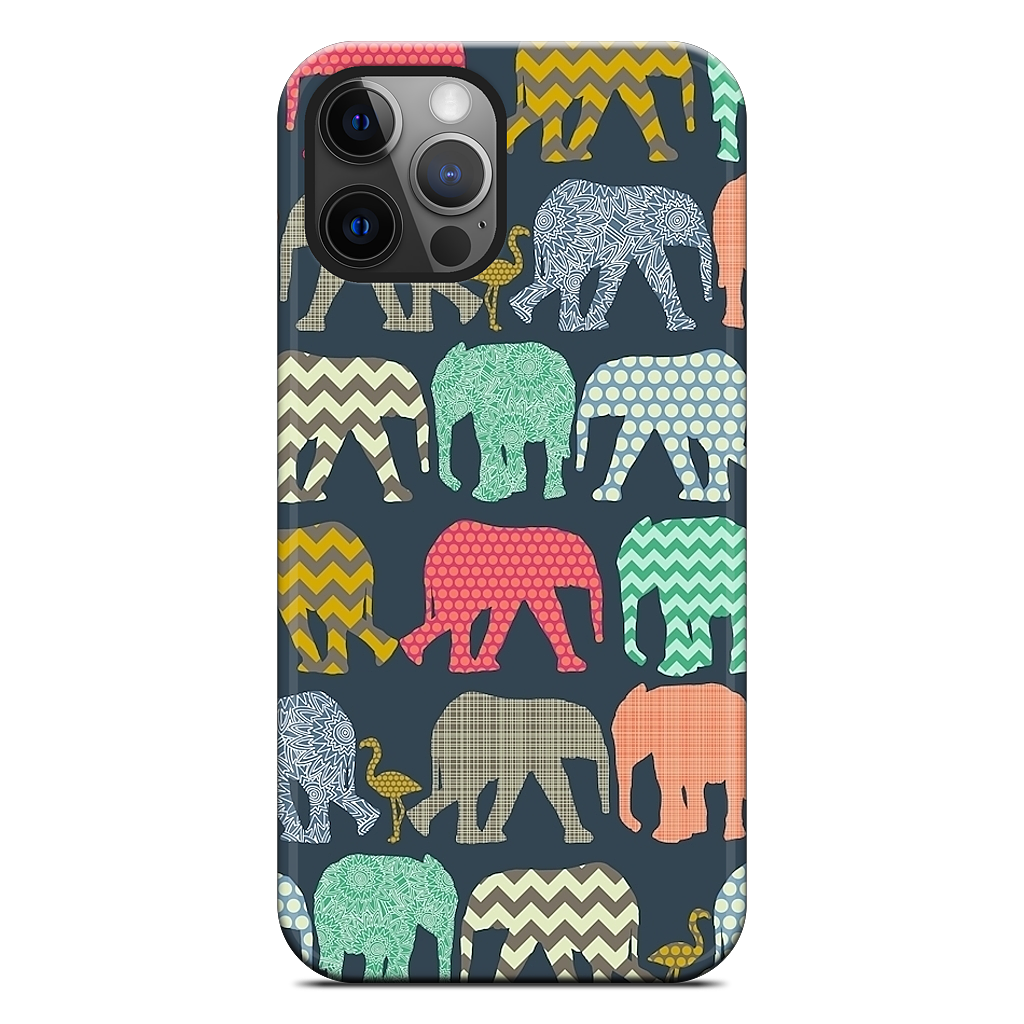 baby elephants and flamingos iPhone Case