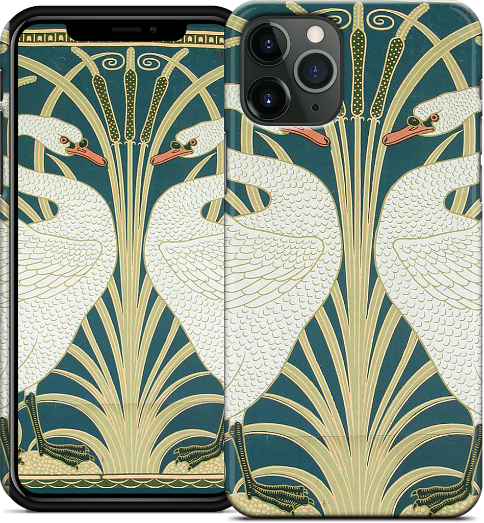 Swans and Irises iPhone Case