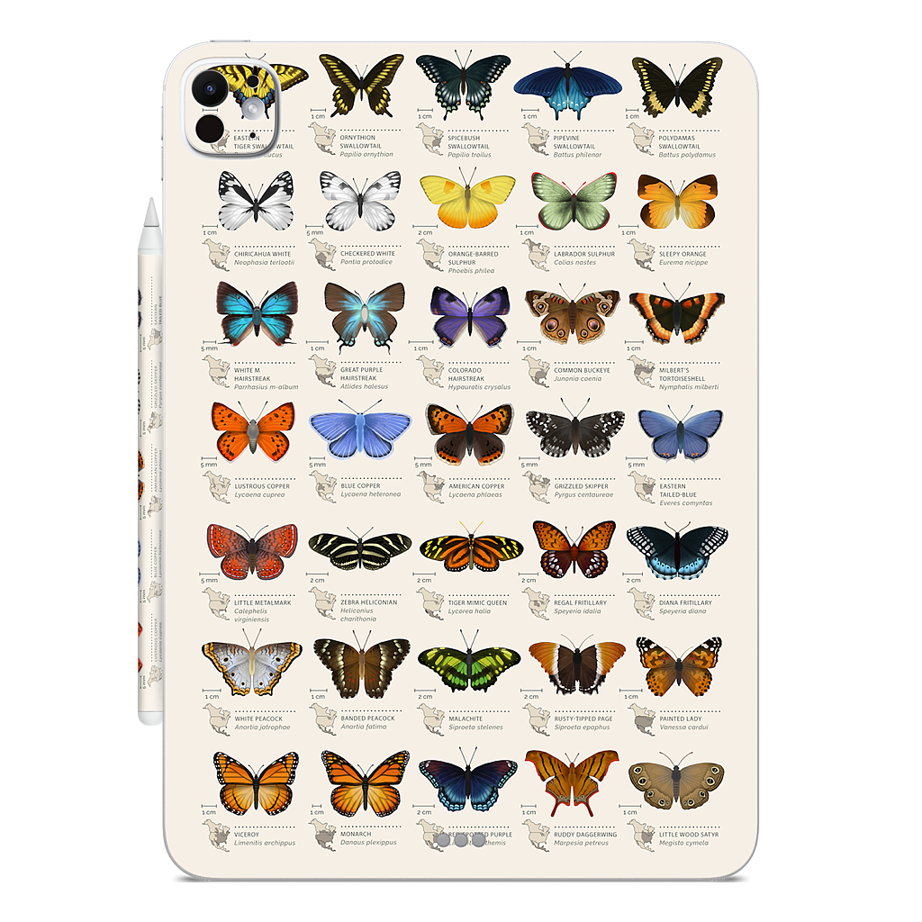 42 North American butterflies iPad Skin