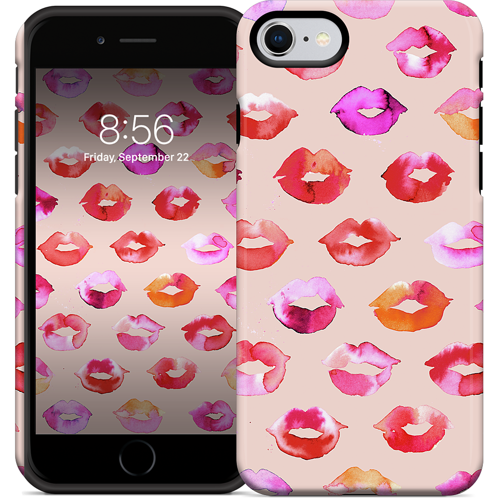 Sweet Coral Pink Lips iPhone Case