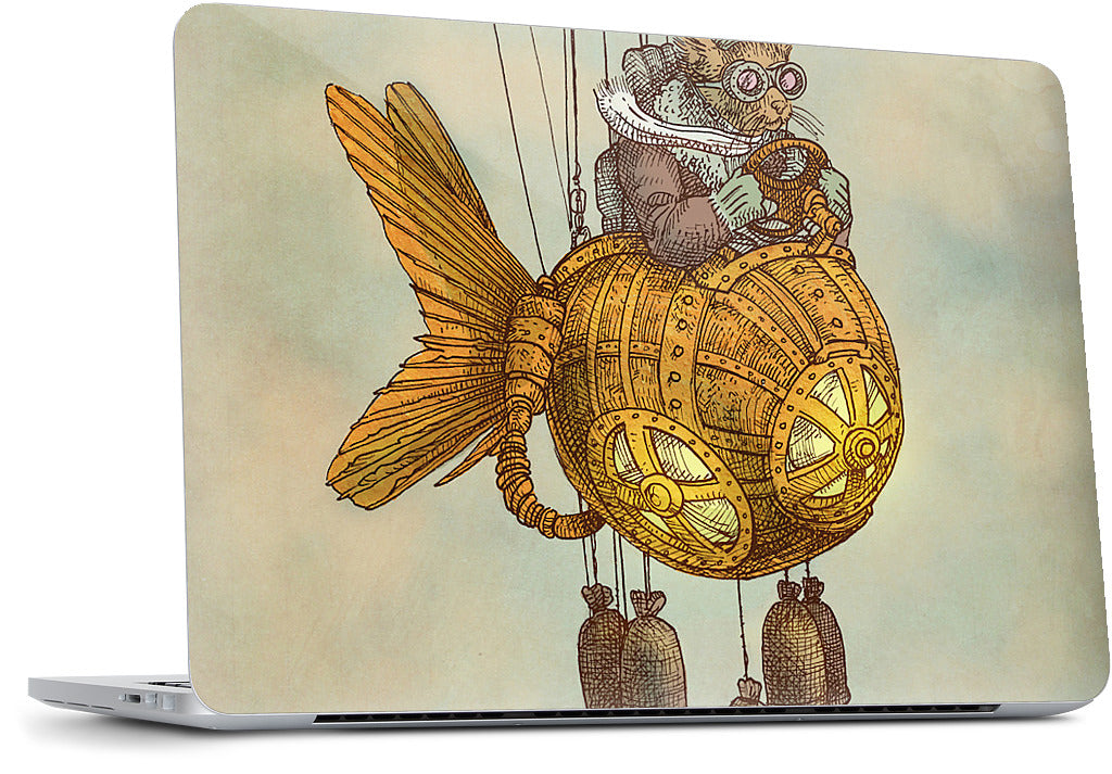 Around The World In A GoldfishFlyer MacBook Skin