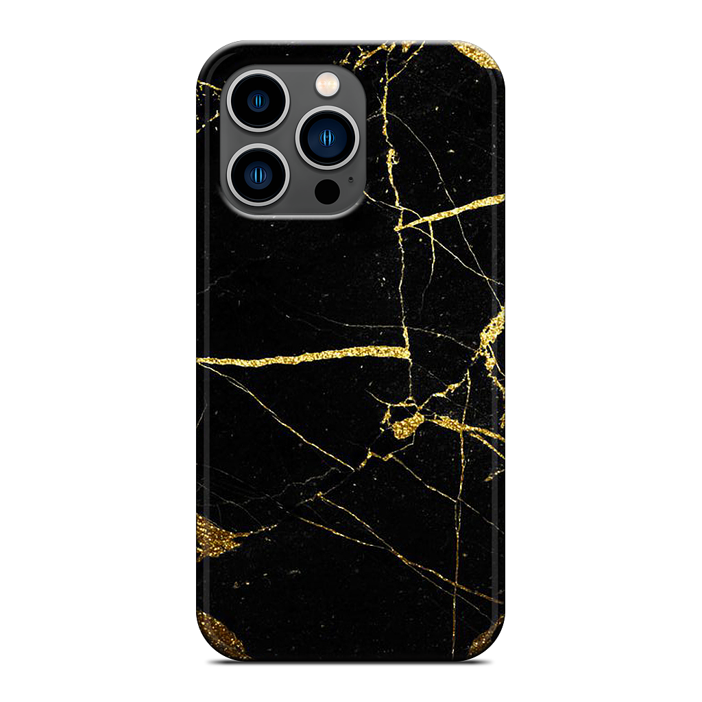 Black and Gold Marble iPhone Case