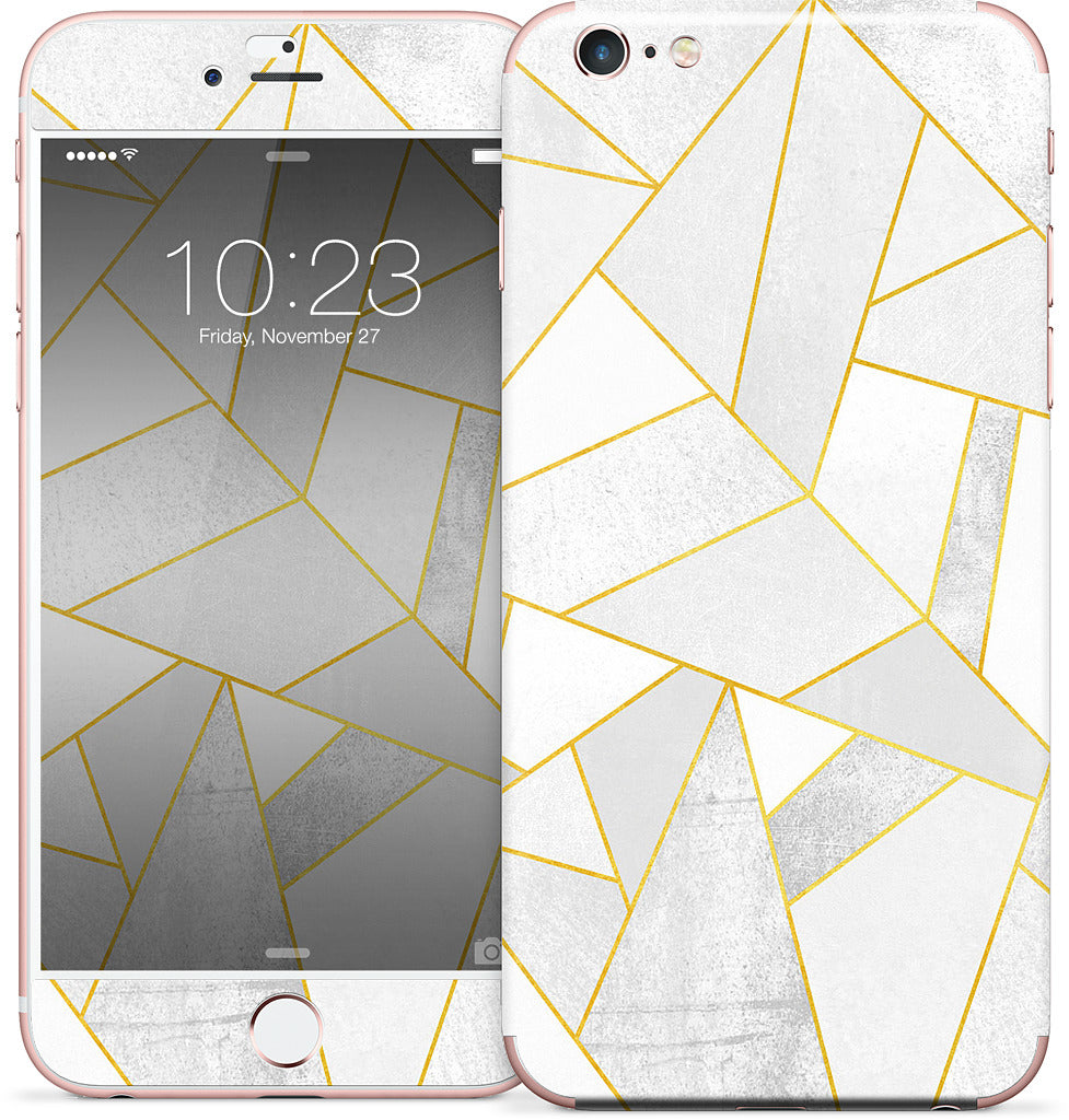 White Stone / Golden Lines iPhone Skin