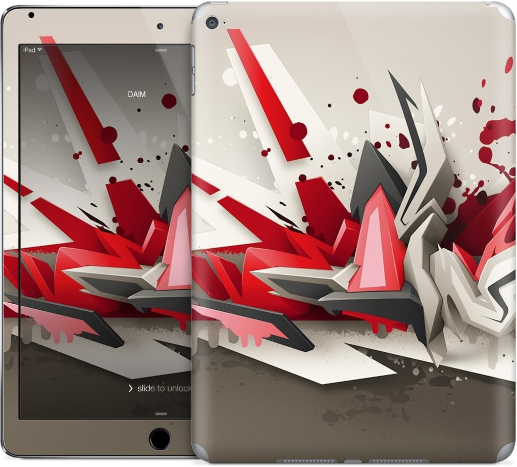 Red Metal iPad Skin