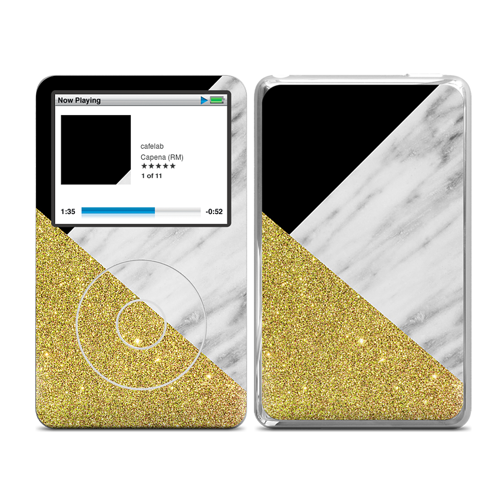 Gold and Real Italian Marble Collage iPod Skin