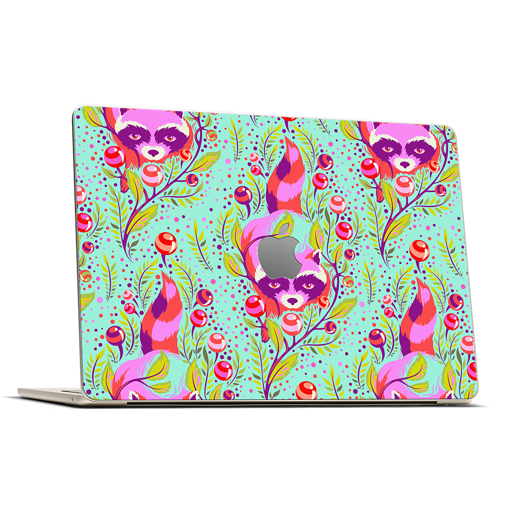 Raccoon Poppy MacBook Skin