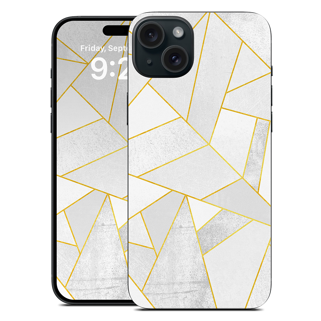 White Stone / Golden Lines iPhone Skin