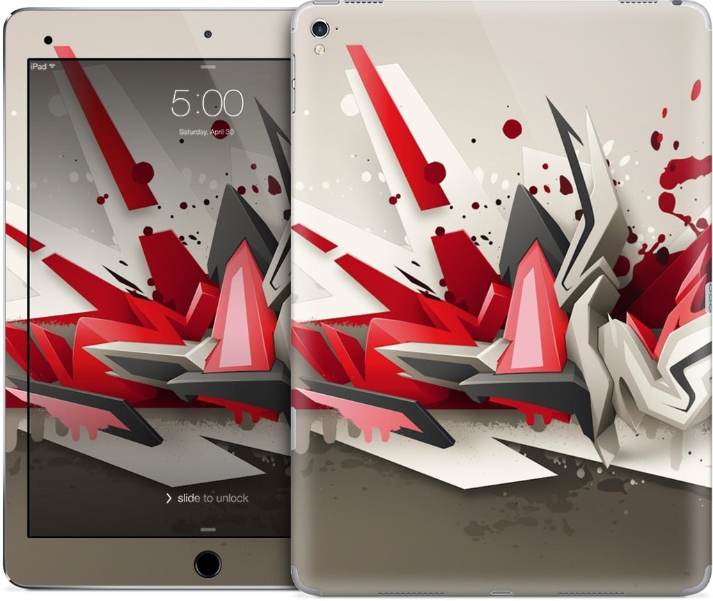 Red Metal iPad Skin