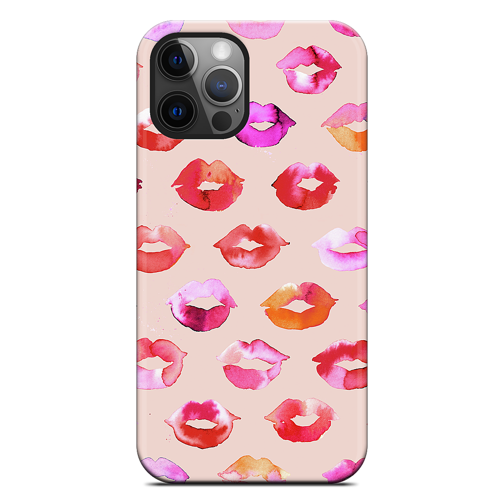 Sweet Coral Pink Lips iPhone Case