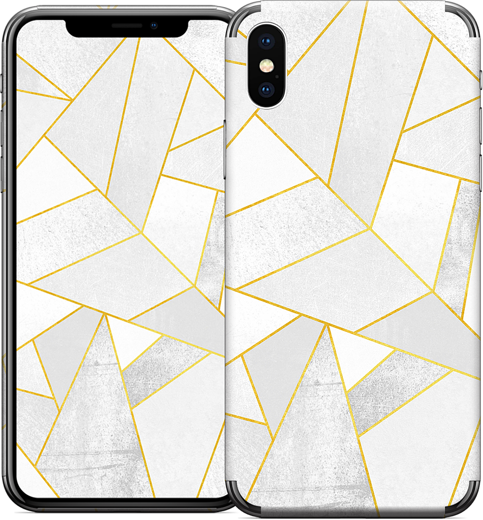 White Stone / Golden Lines iPhone Skin