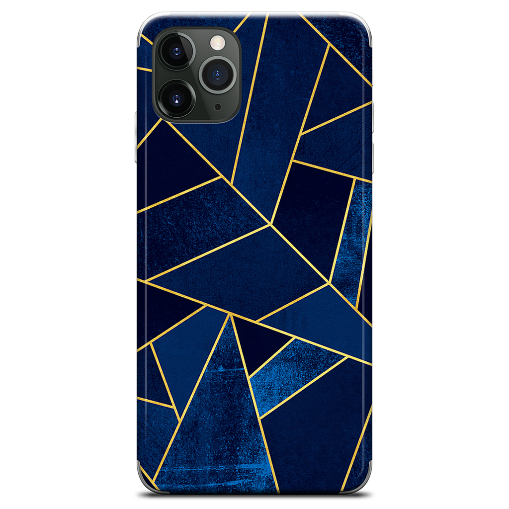 Blue Stone / Gold Lines iPhone Skin