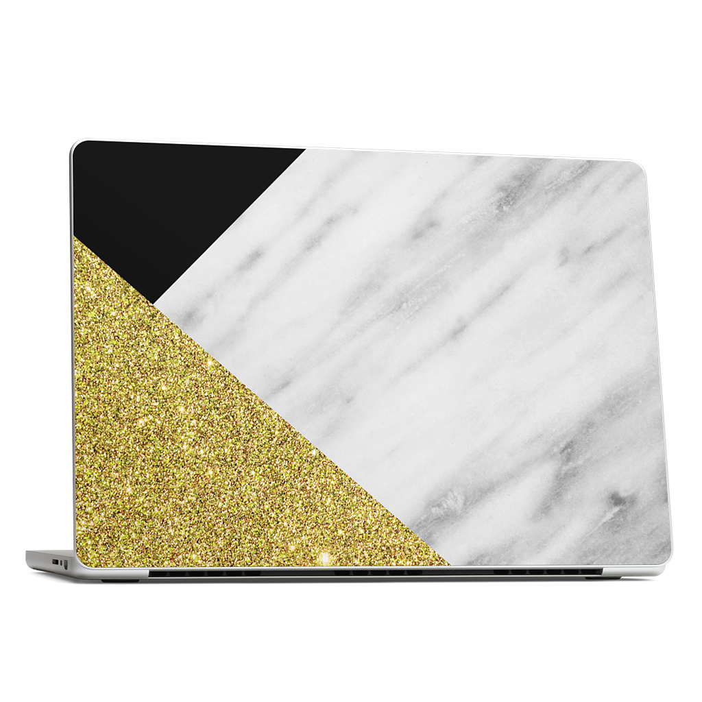Gold and Real Italian Marble Collage MacBook Skin