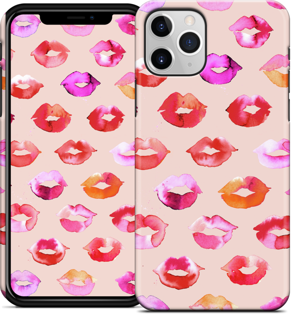 Sweet Coral Pink Lips iPhone Case