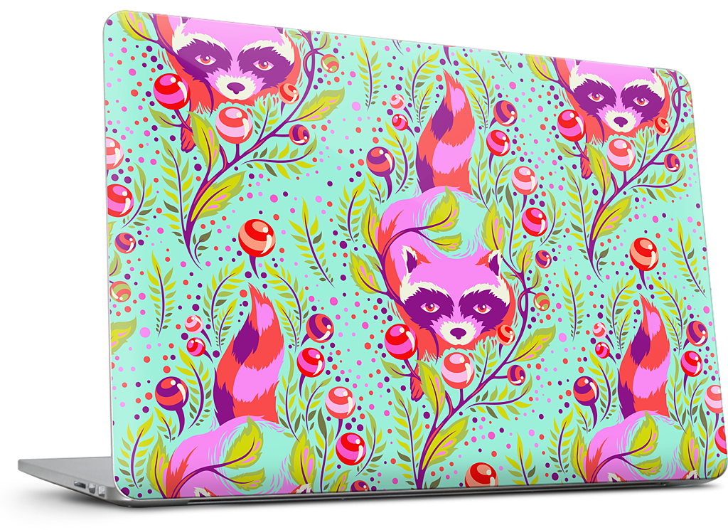 Raccoon Poppy MacBook Skin