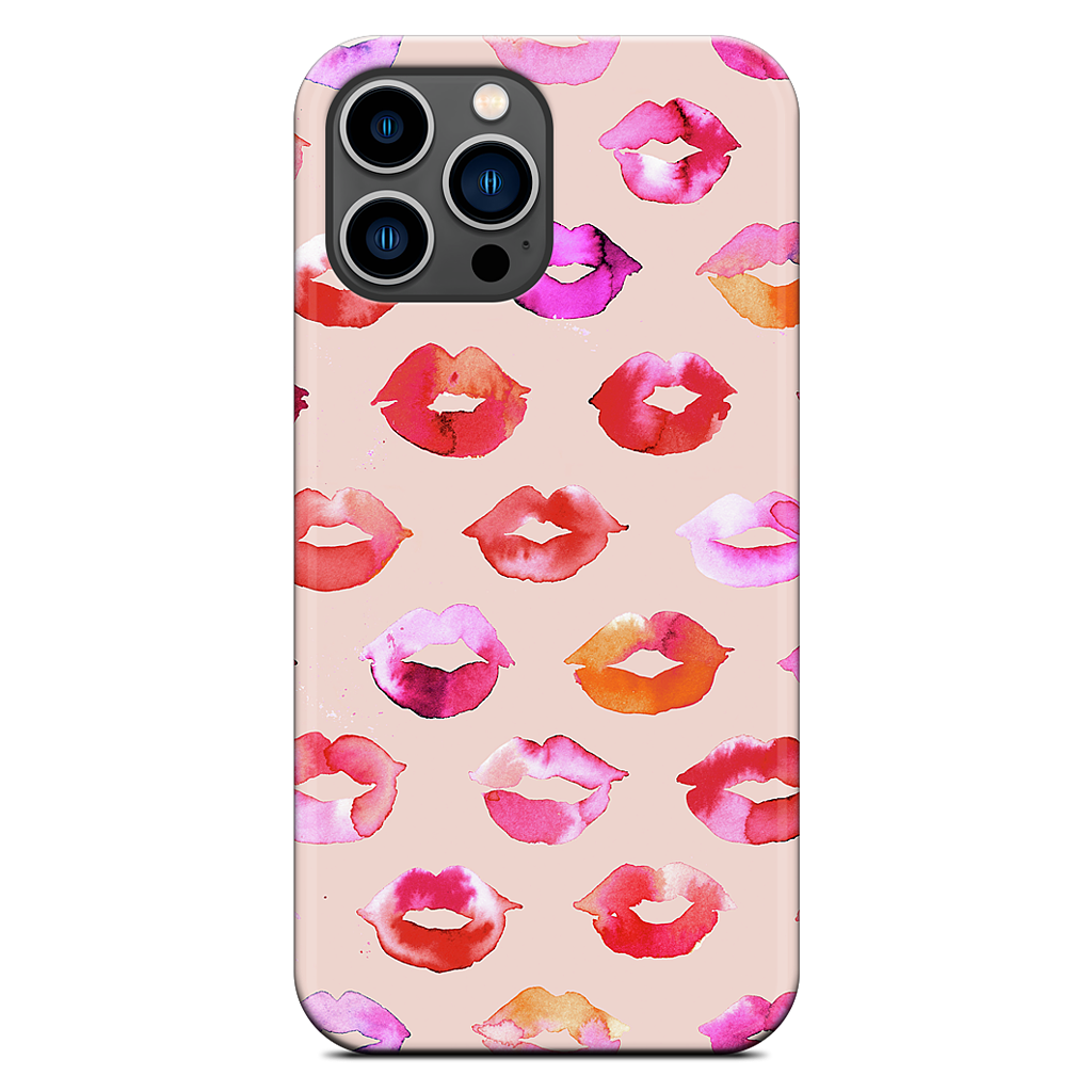 Sweet Coral Pink Lips iPhone Case