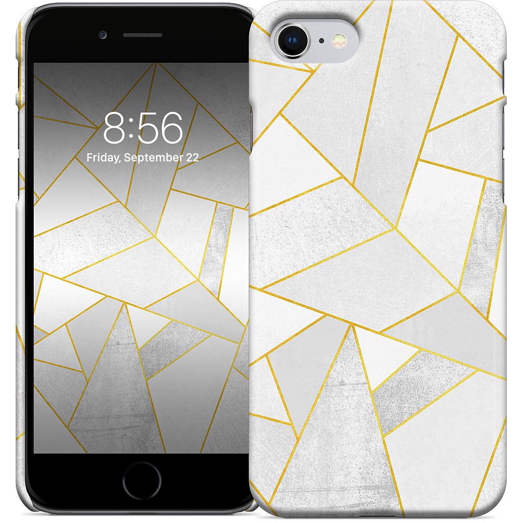 White Stone / Golden Lines iPhone Case