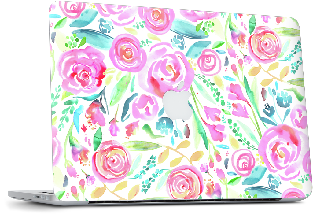 Sweet Floral Roses Pastel Bouquet MacBook Skin