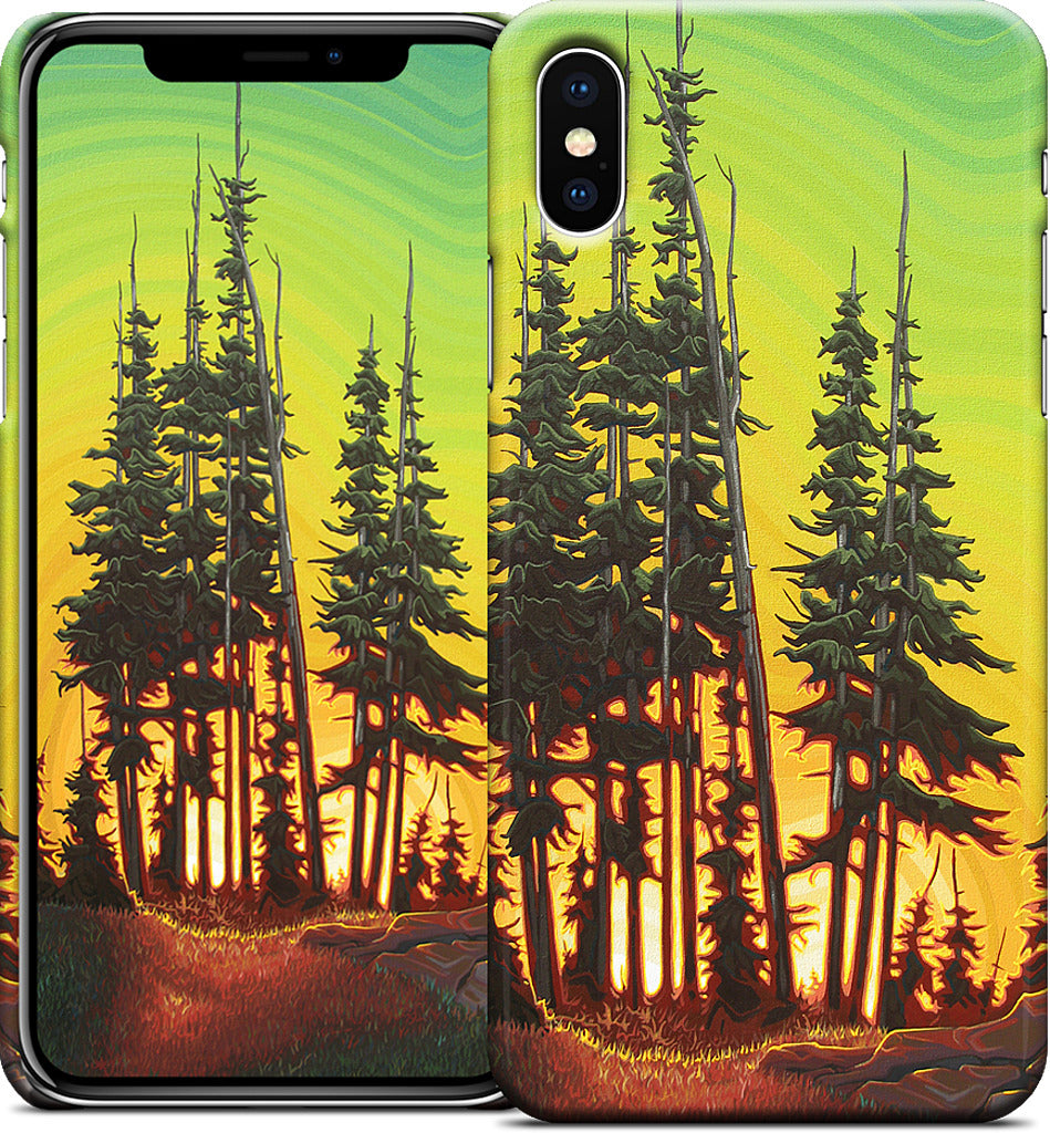 Green Skies At Night iPhone Case