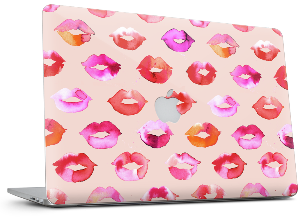 Sweet Coral Pink Lips MacBook Skin