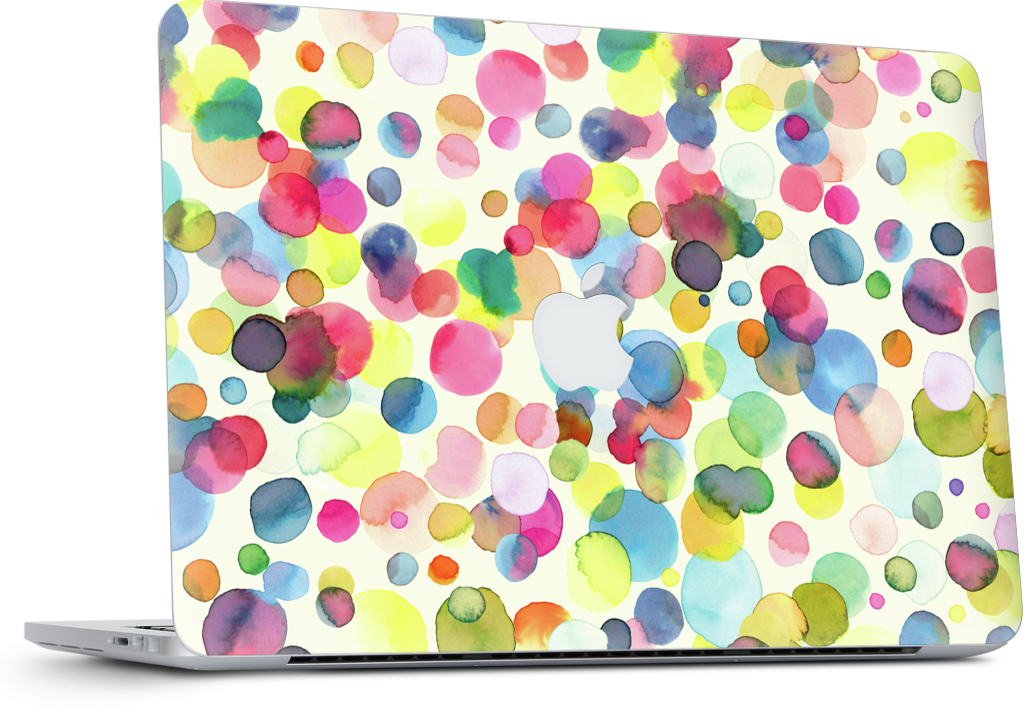 Watercolor Colorful Drops MacBook Skin