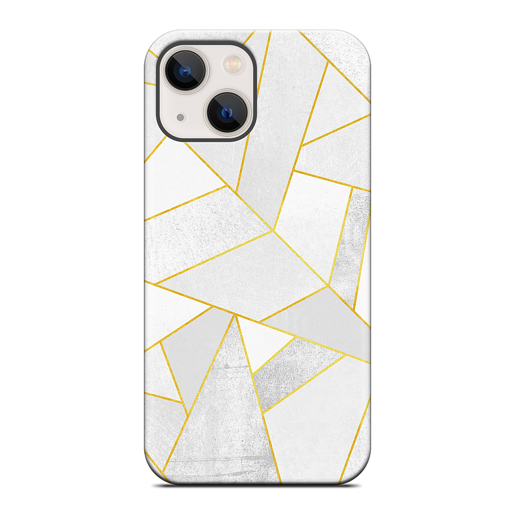 White Stone / Golden Lines iPhone Case