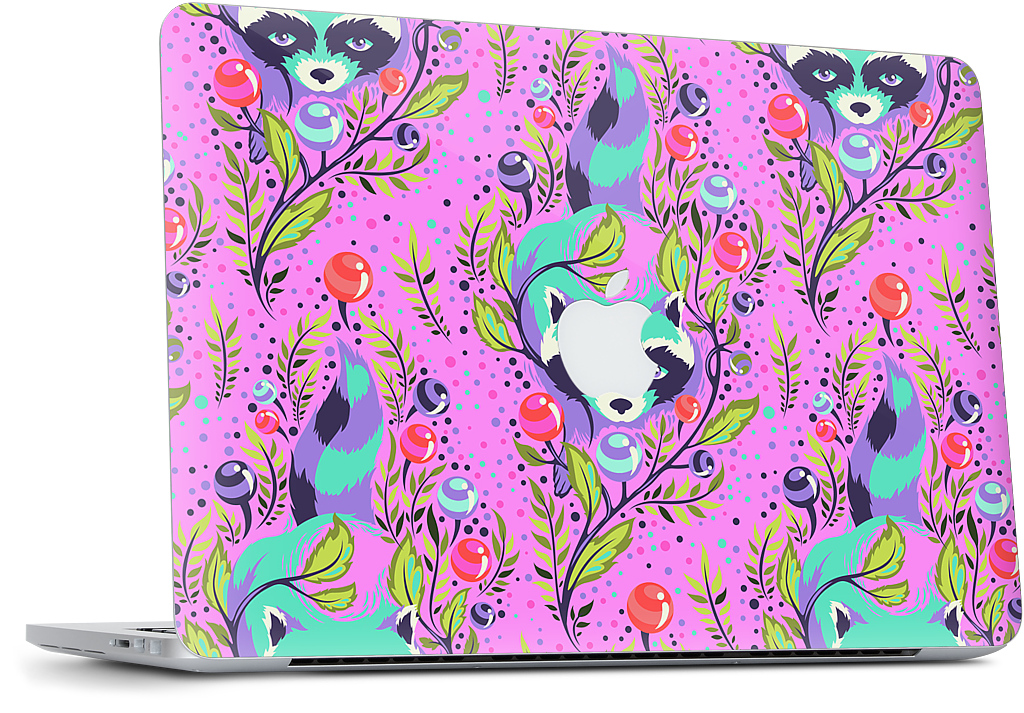 Raccoon Fuchsia MacBook Skin
