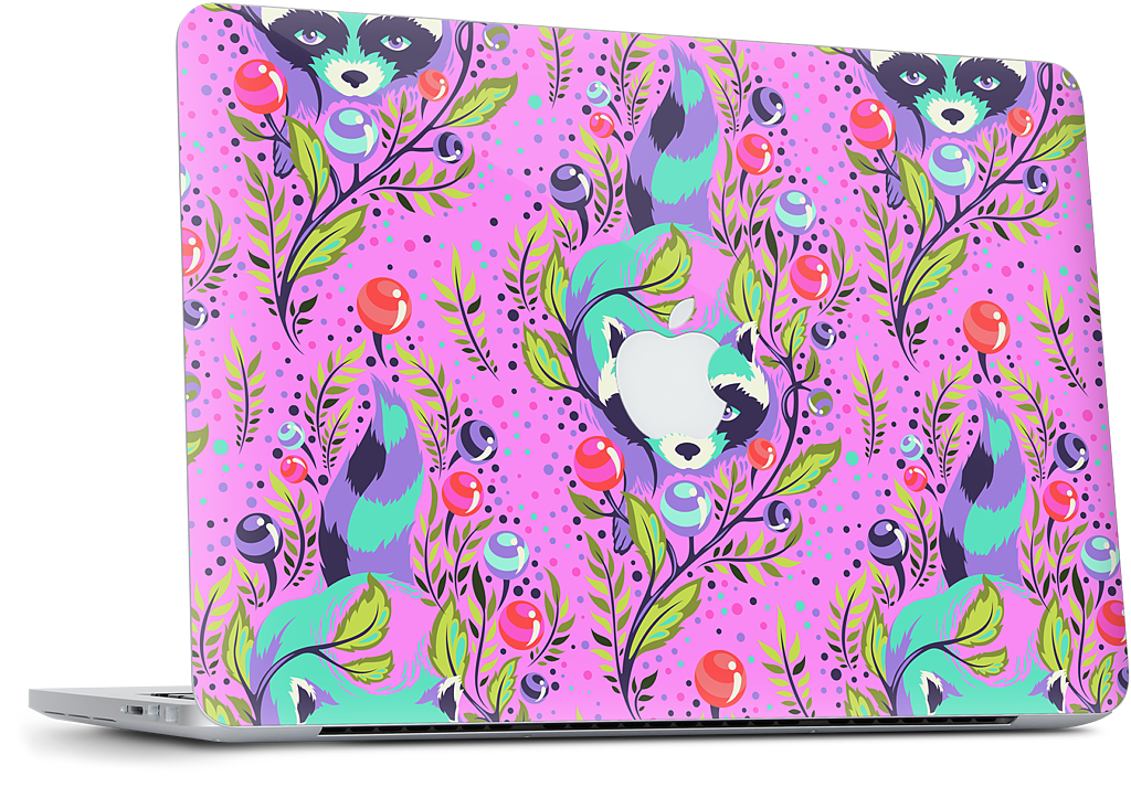 Raccoon Fuchsia MacBook Skin
