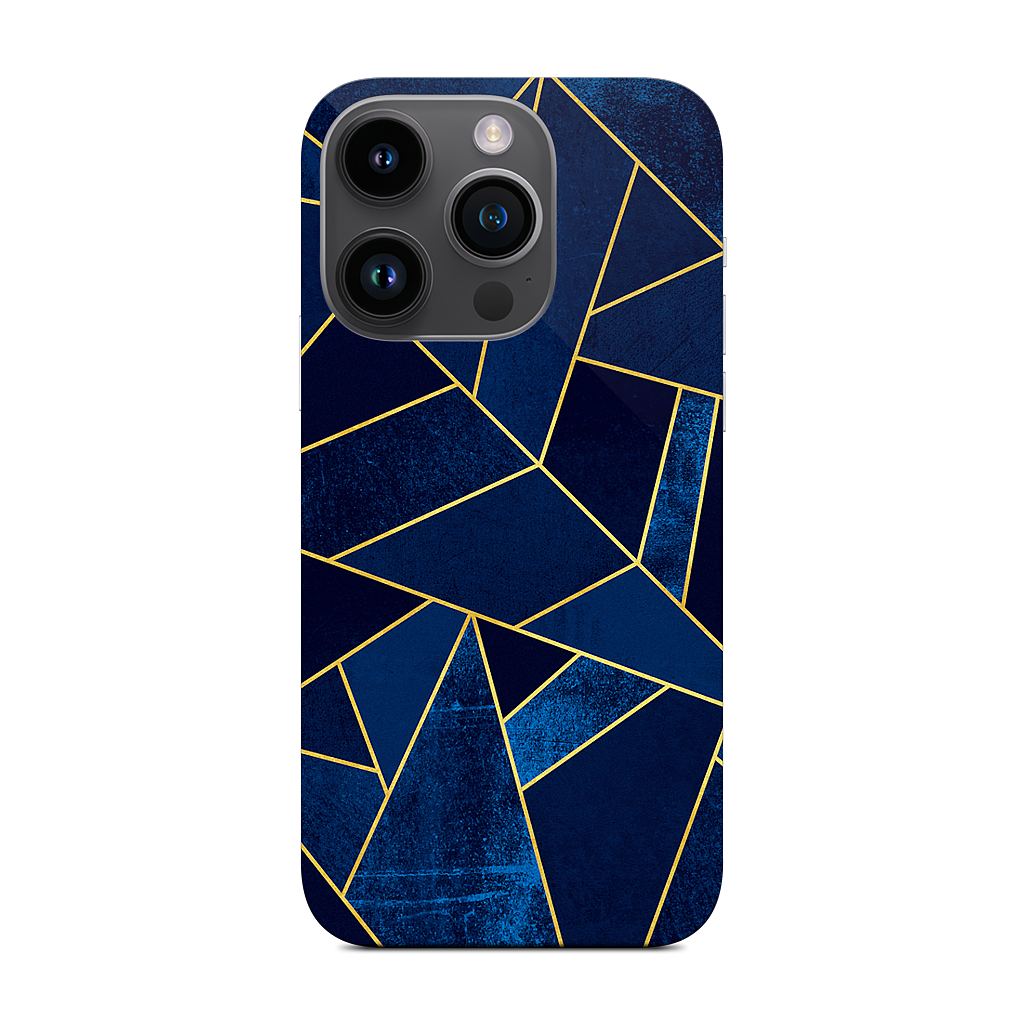 Blue Stone / Gold Lines iPhone Skin