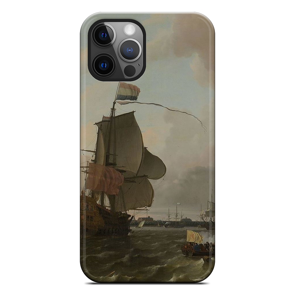 The Warship Brielle on the Maas Rotterdam iPhone Case