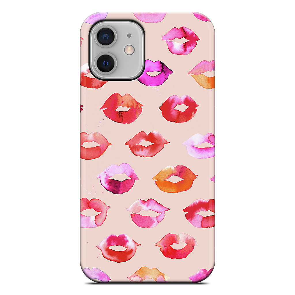 Sweet Coral Pink Lips iPhone Case