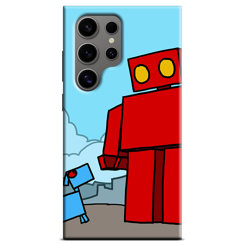 Red Robot Leaving The City Samsung Case