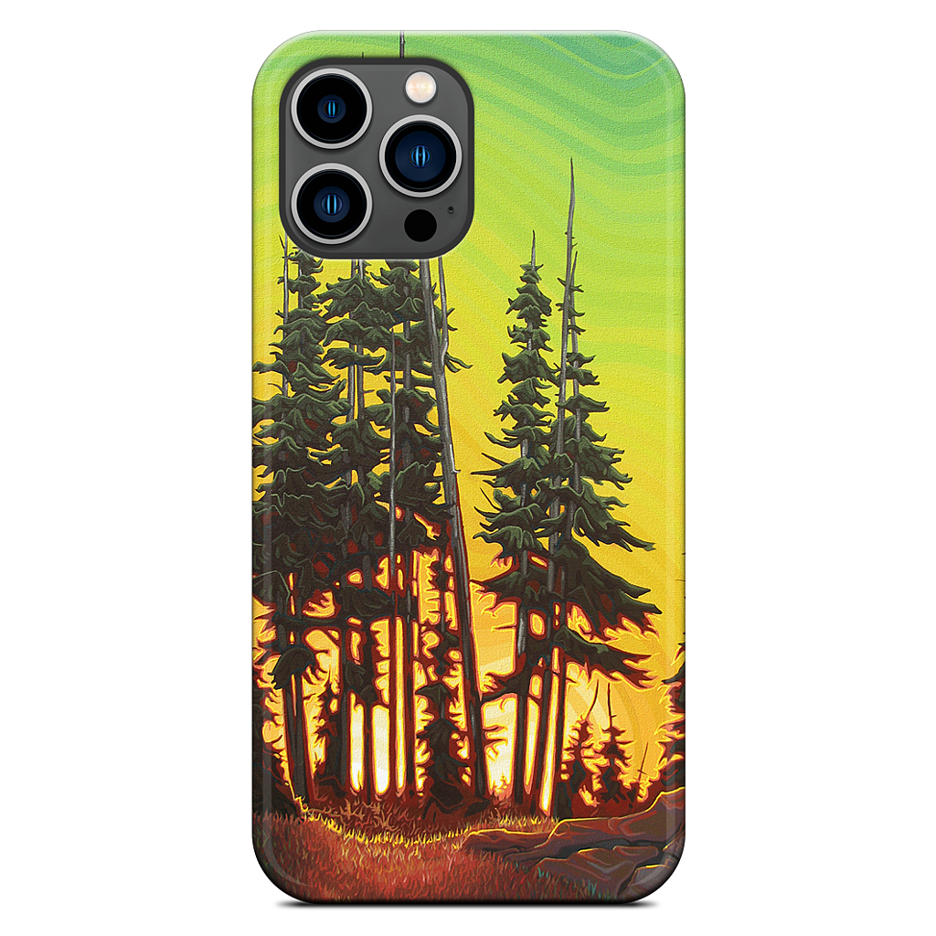 Green Skies At Night iPhone Case