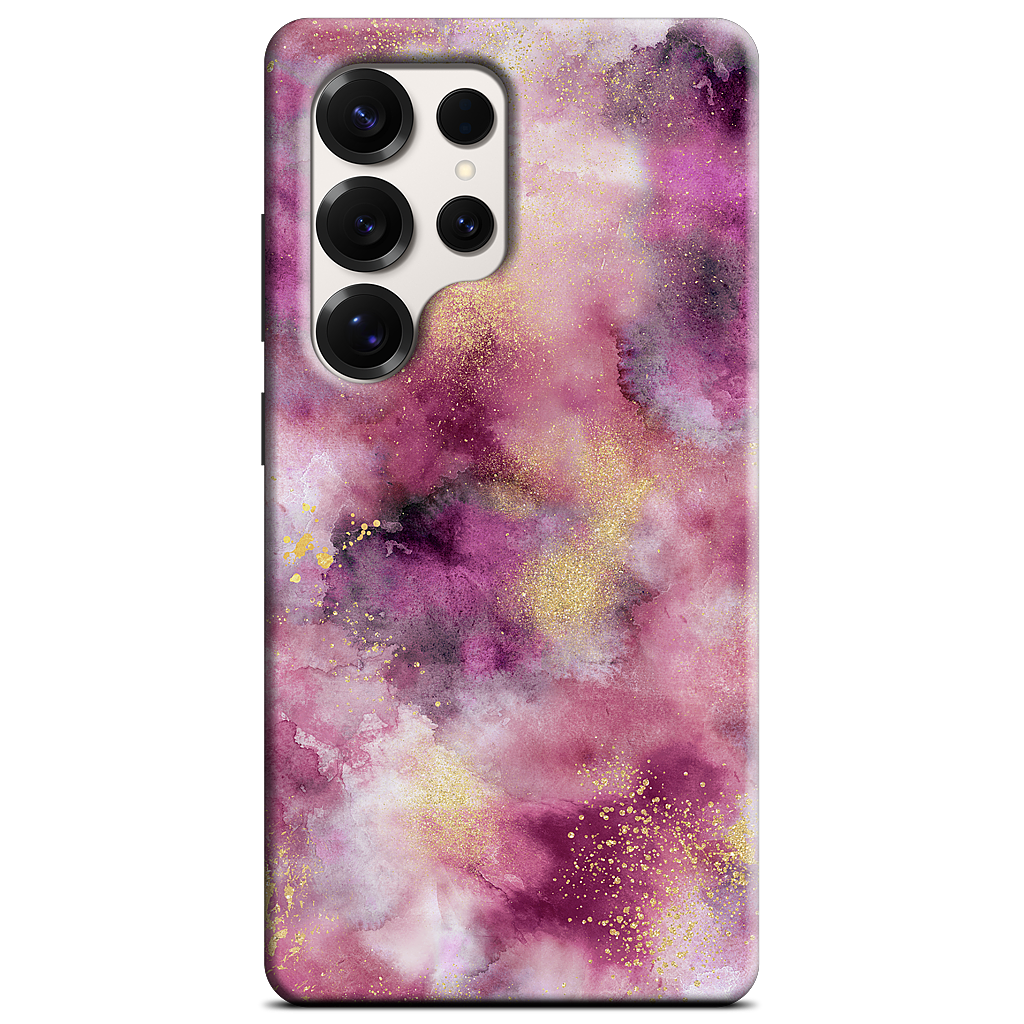 Watercolor Marble Pink Gold Samsung Case