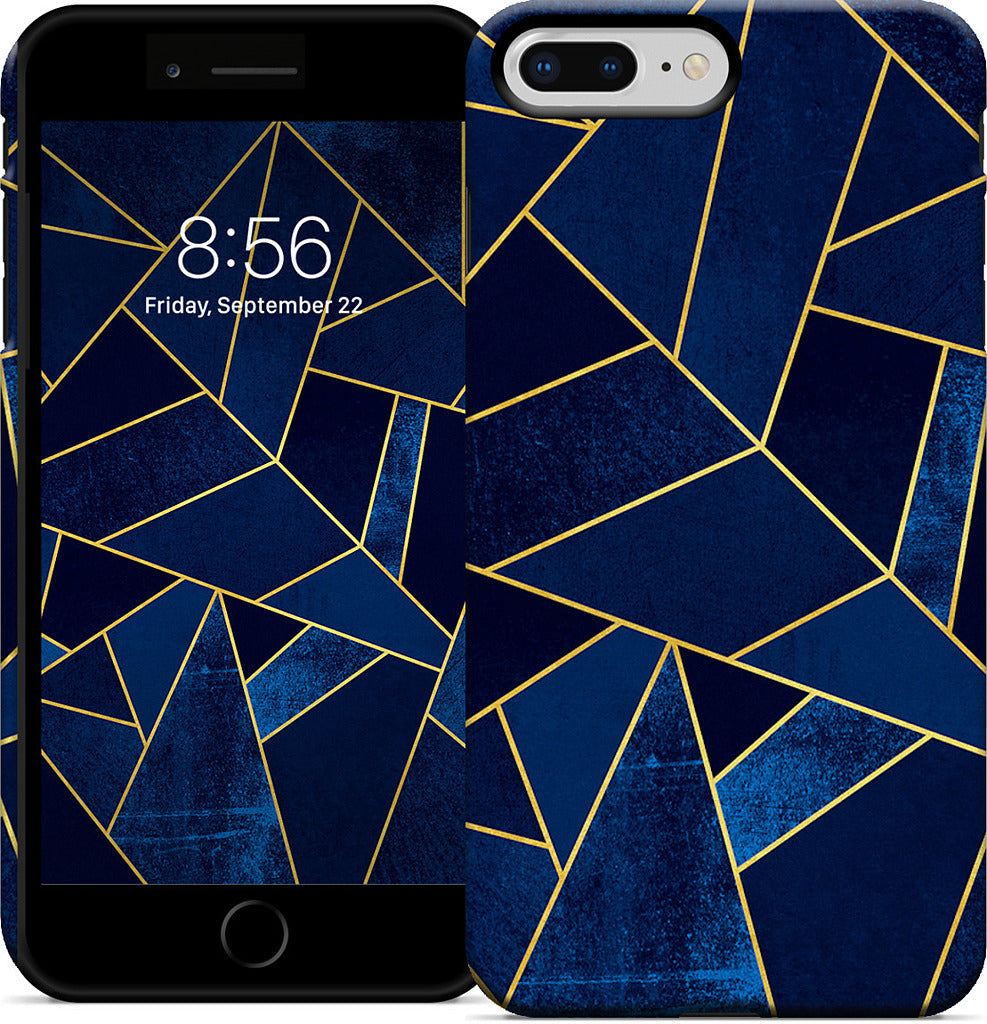 Blue Stone / Gold Lines iPhone Case