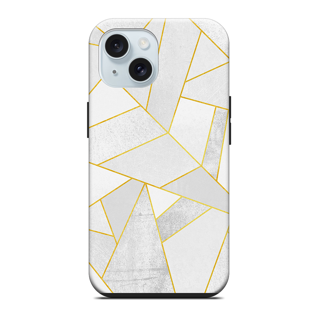 White Stone / Golden Lines iPhone Case