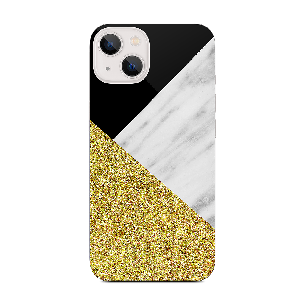 Gold and Real Italian Marble Collage iPhone Skin