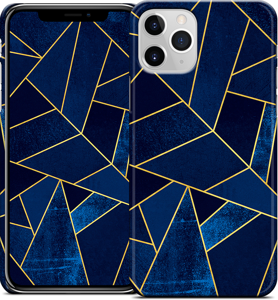 Blue Stone / Gold Lines iPhone Case