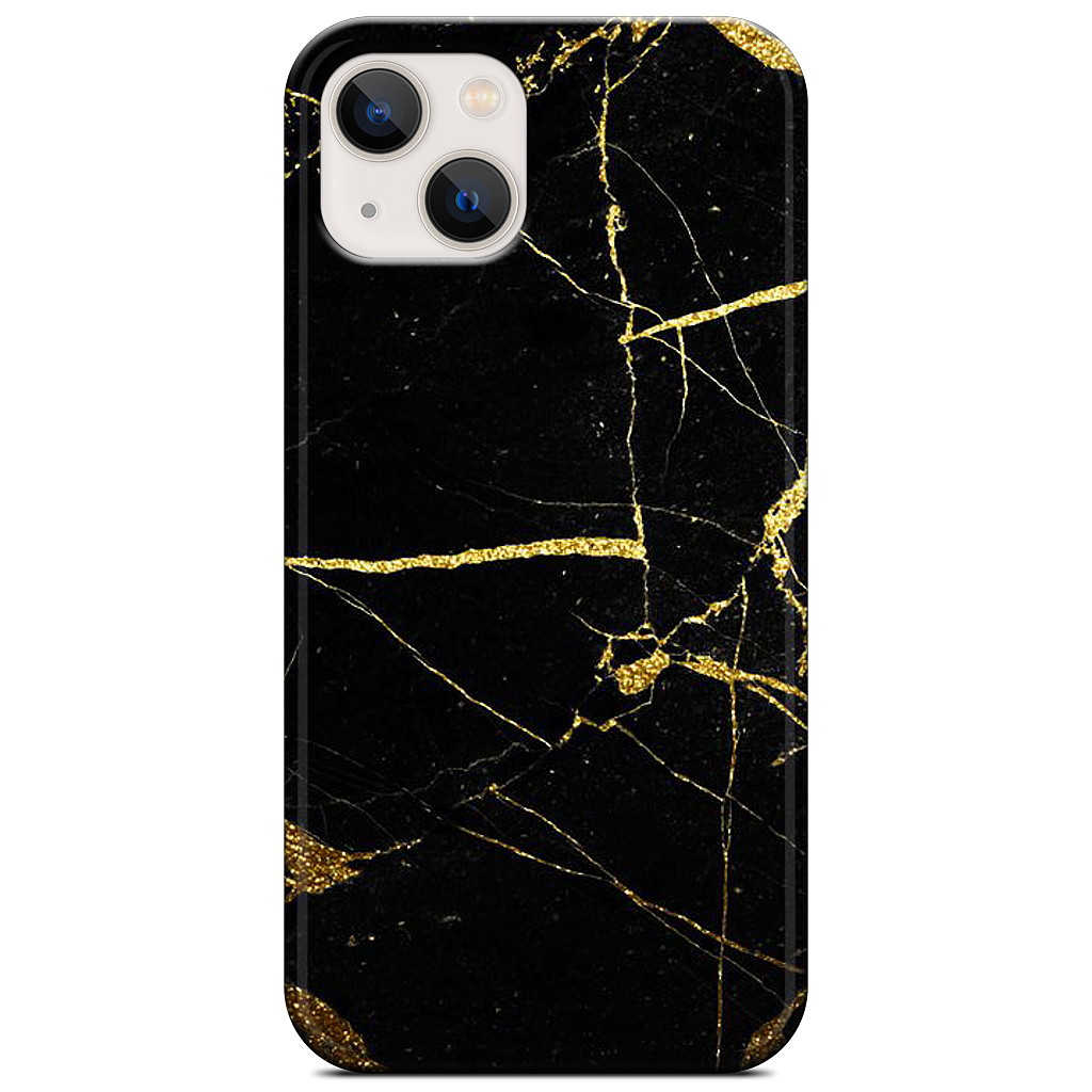 Black and Gold Marble iPhone Case