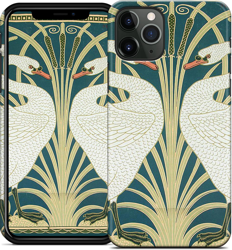 Swans and Irises iPhone Case