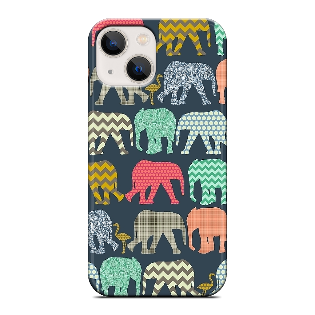 baby elephants and flamingos iPhone Case