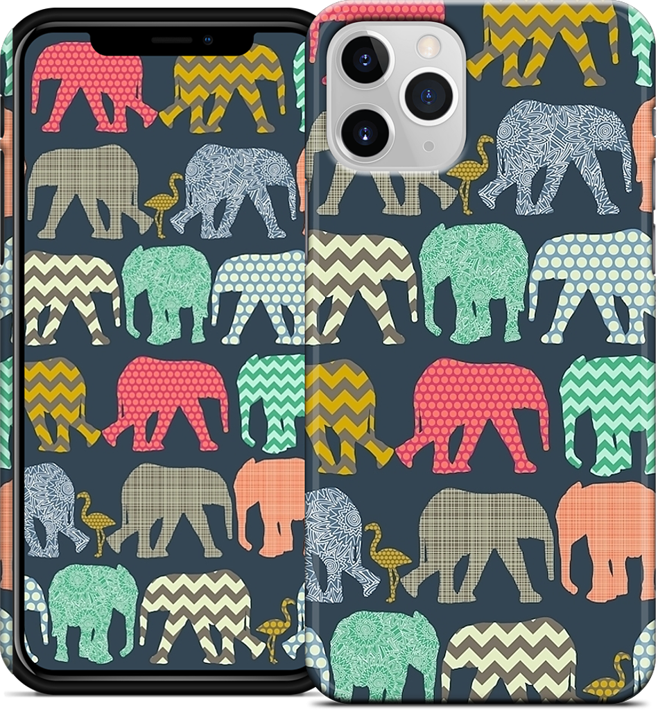 baby elephants and flamingos iPhone Case