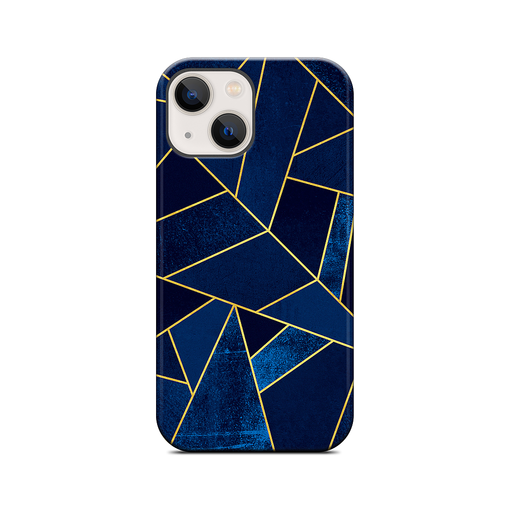 Blue Stone / Gold Lines iPhone Case