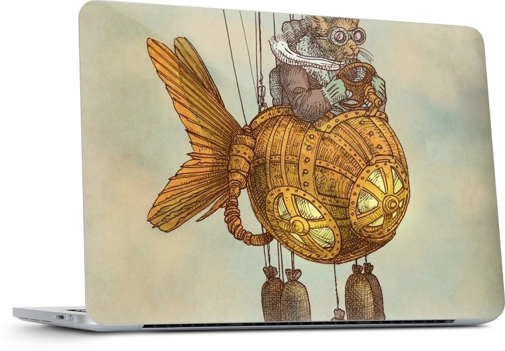 Around The World In A GoldfishFlyer MacBook Skin