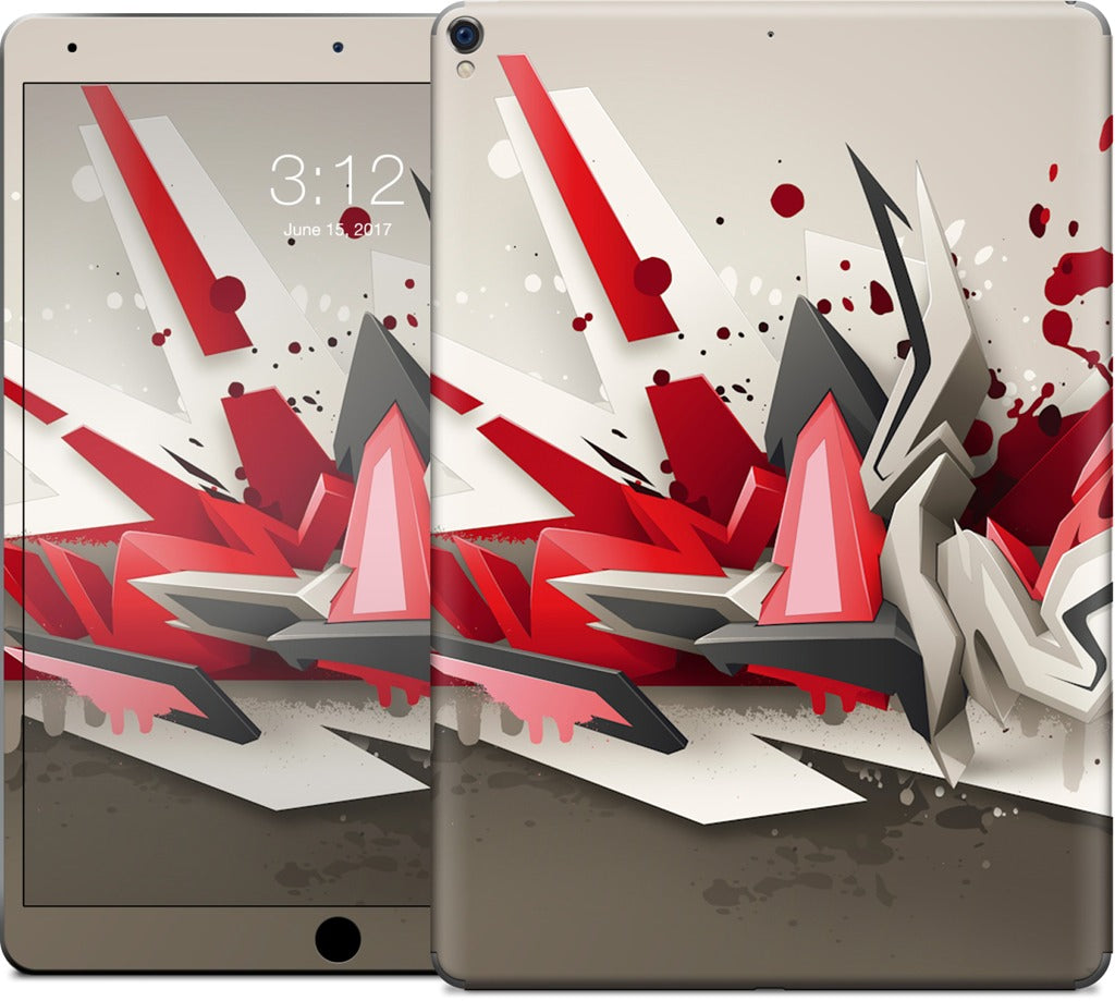 Red Metal iPad Skin