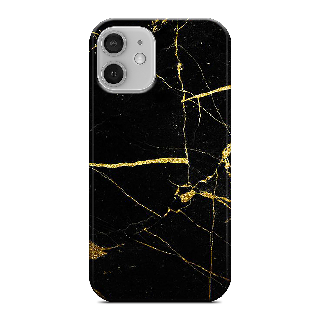 Black and Gold Marble iPhone Case