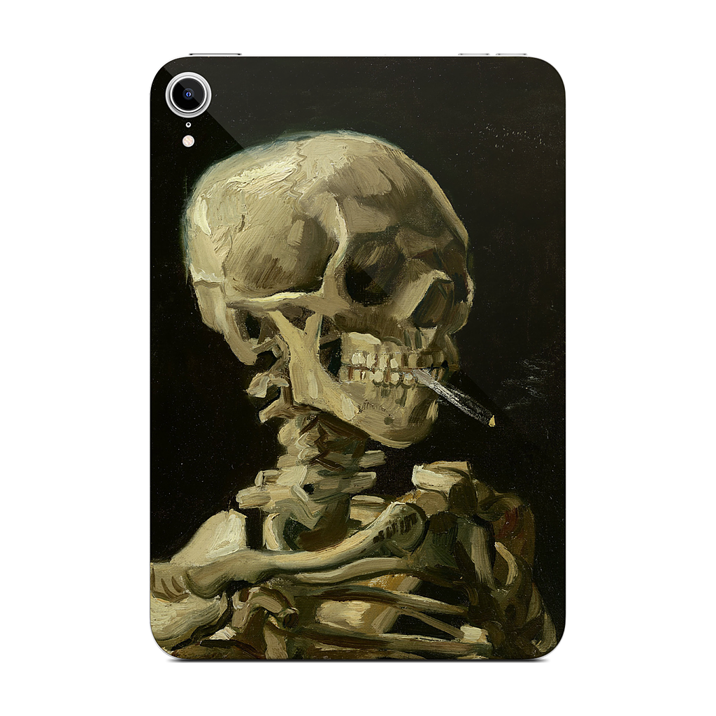 Skull of a Skeleton with Burning Cigarette iPad Skin