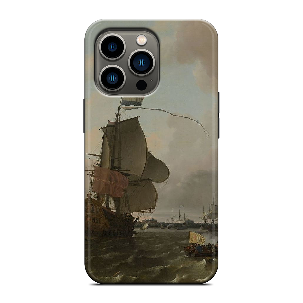 The Warship Brielle on the Maas Rotterdam iPhone Case